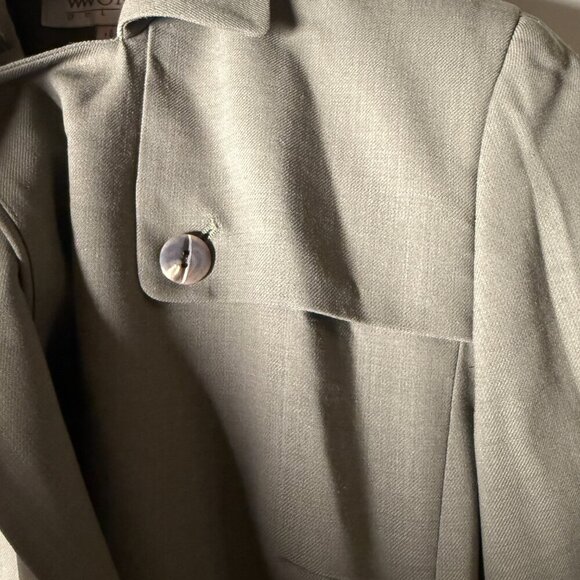 Worth Petite Double Breasted 100% Wool Jacket Taupe/Khaki Size 4 - Picture 5 of 8